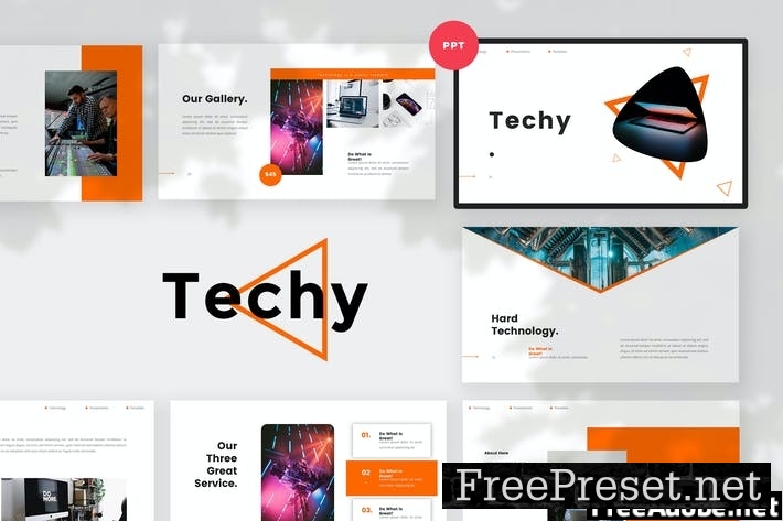 Simple Technology PowerPoint Template KFBQGKY