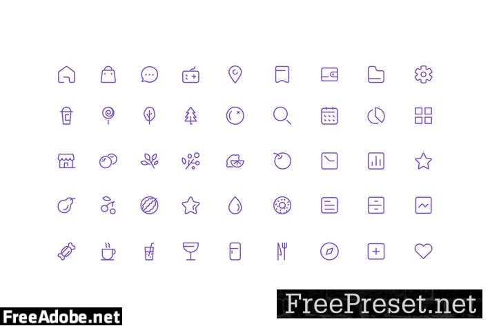 simple vector line icons set 7FH5AMT