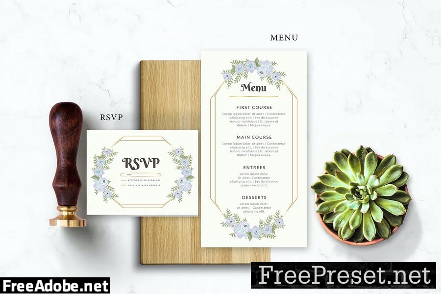 Simple Violet Floral - Wedding Invitation