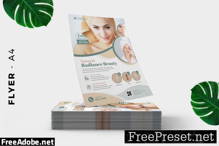 Skin care Flyer template promotion