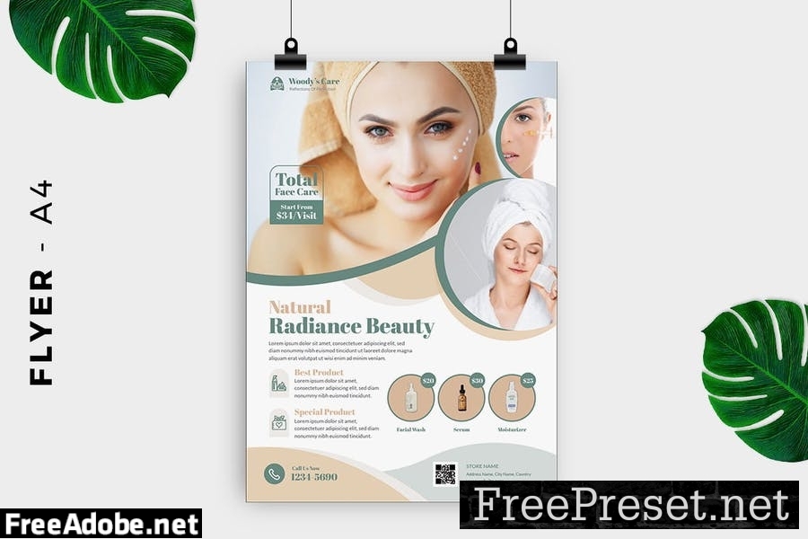 Skin care Flyer template promotion