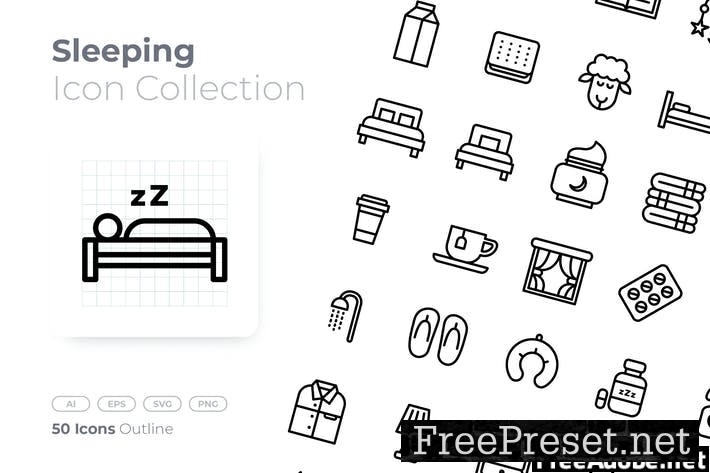 Sleeping Outline Icon HD4DS36