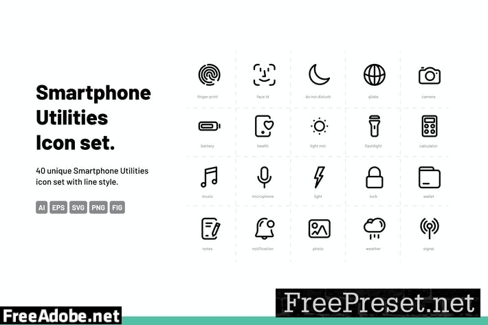 Smartphone Utilities Icon Set RTFC79B