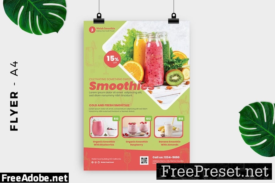 Smoothie Juice Flyer Design 73XFKXC