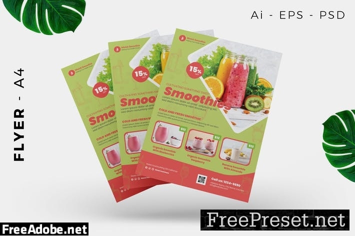 Smoothie Juice Flyer Design 73XFKXC