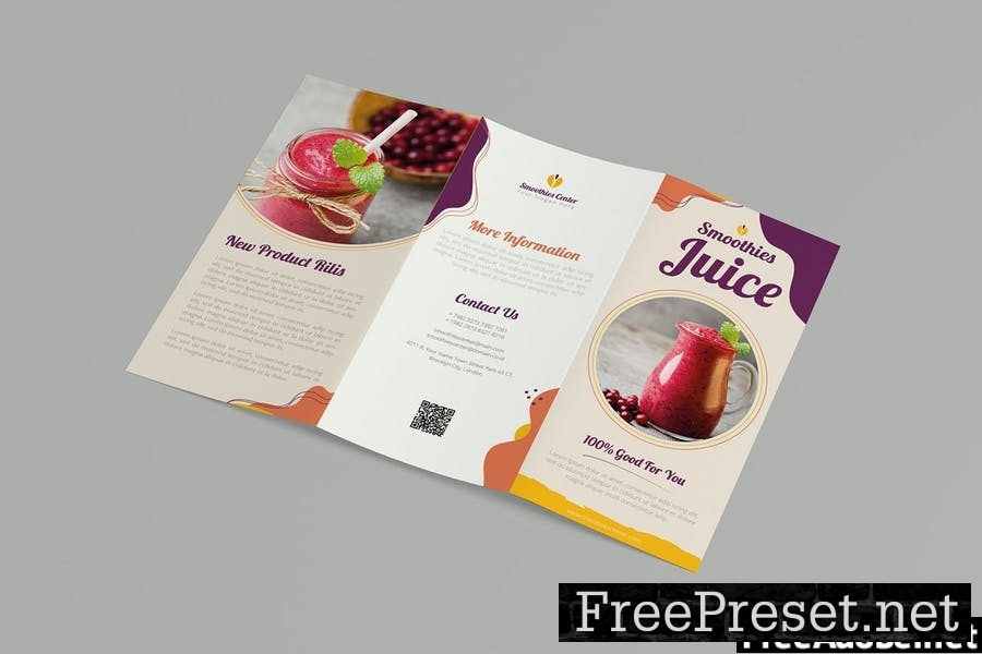 Smoothies Juices | Trifold Brochure