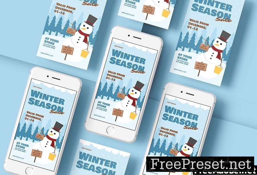 Snowman - Winter Sale Flyer Media Kit