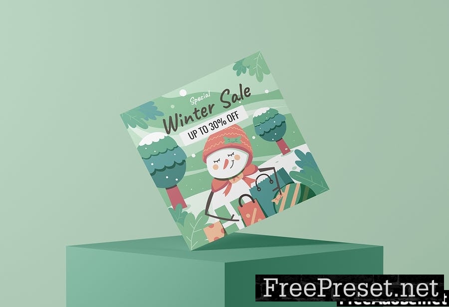 Snowman - Winter Sale Flyer Media Kit JNDEDXY