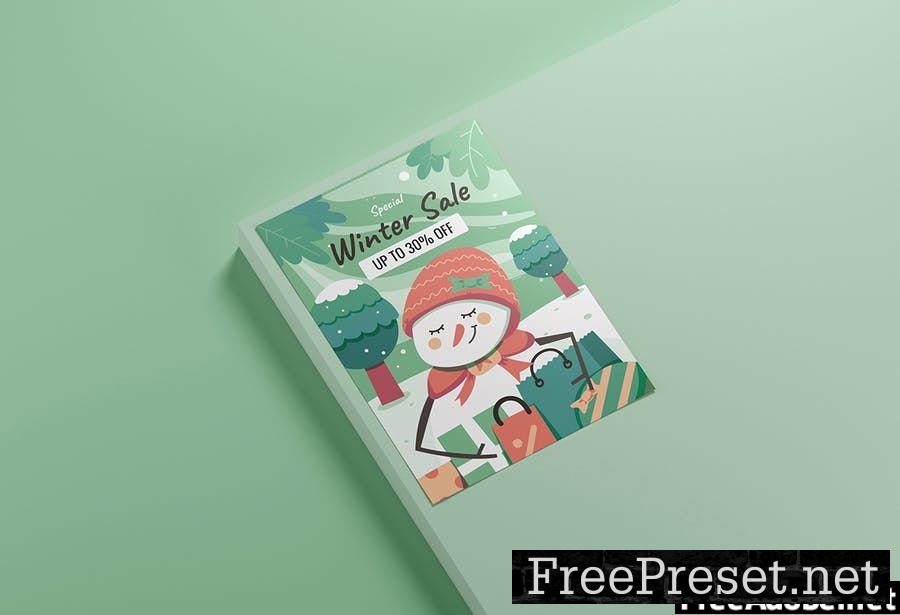 Snowman - Winter Sale Flyer Media Kit JNDEDXY