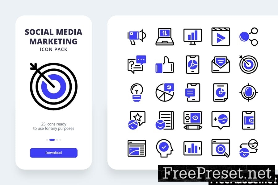 Social Media Marketing Icons (Line and Solid)