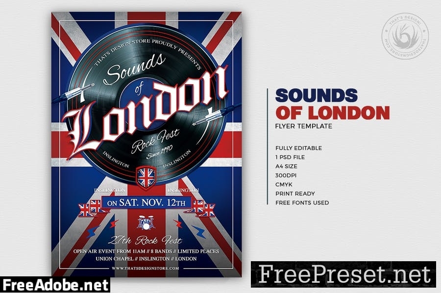 Sounds of London Flyer Template C8QQR37