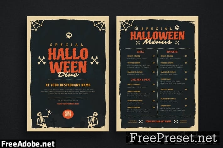 Special Halloween Dine Menus 92EHQU6