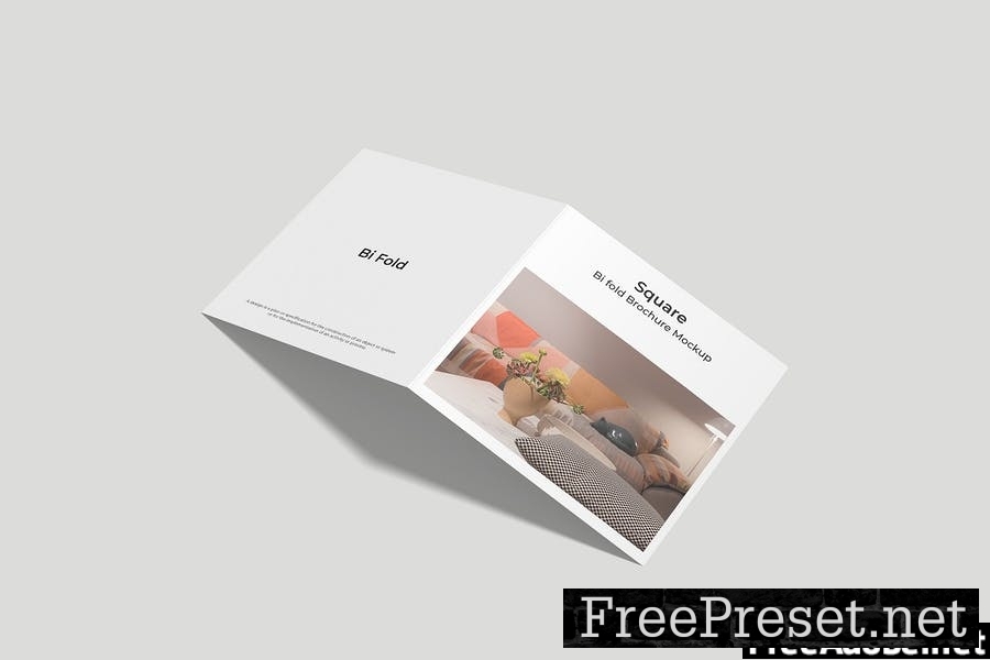 Square Bifold Brochure Mockup