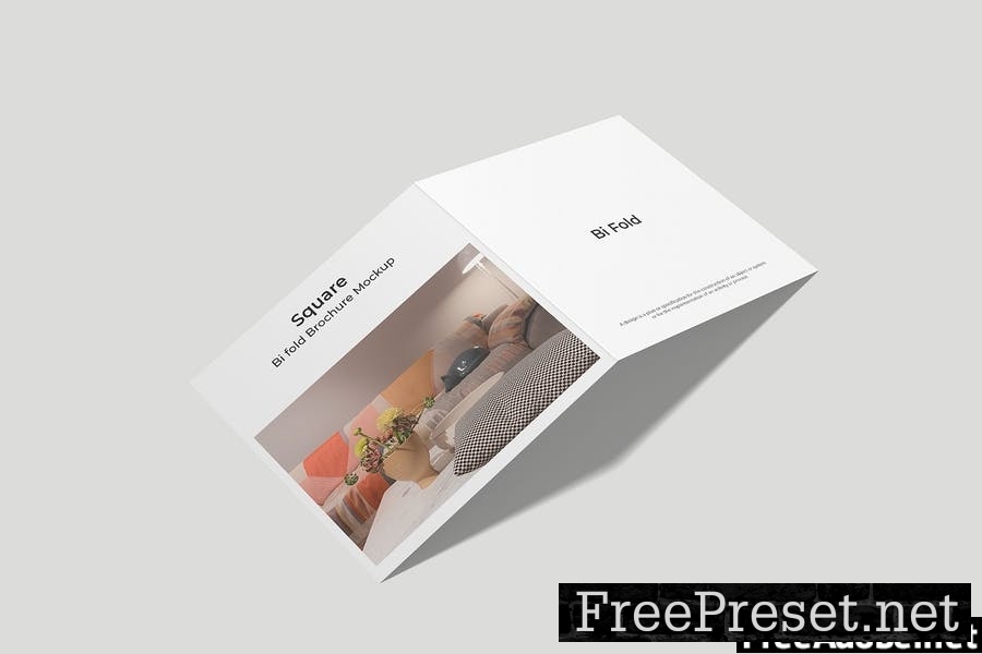 Square Bifold Brochure Mockup