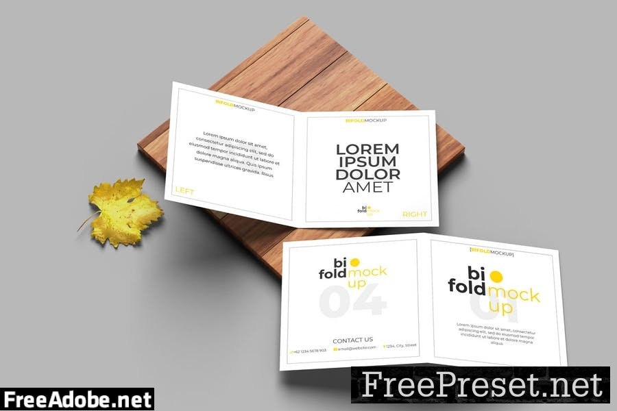 Square Bifold Brochure Mockup