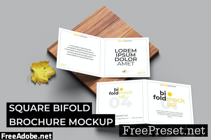 Square Bifold Brochure Mockup U3U8N5Q