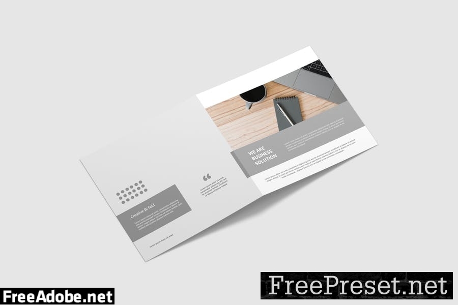 Square Bifold Brochure Mockup H4JVAX3