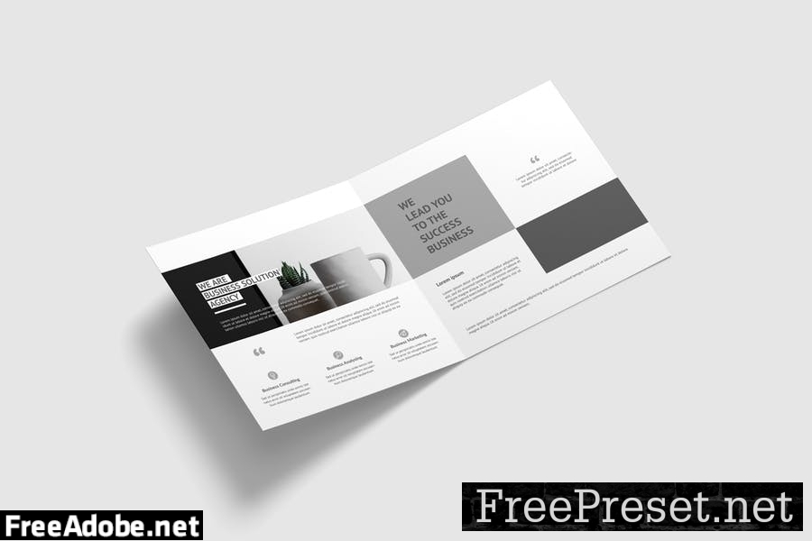 Square Bifold Brochure Mockup H4JVAX3