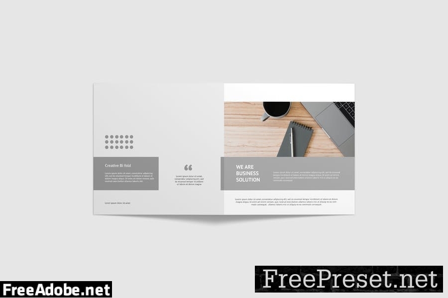 Square Bifold Brochure Mockup H4JVAX3