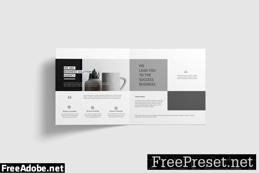 Square Bifold Brochure Mockup H4JVAX3