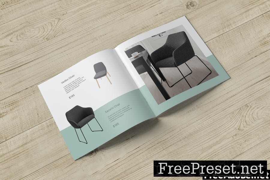 Square Brochure and Catalog Mockups HFWMT9C