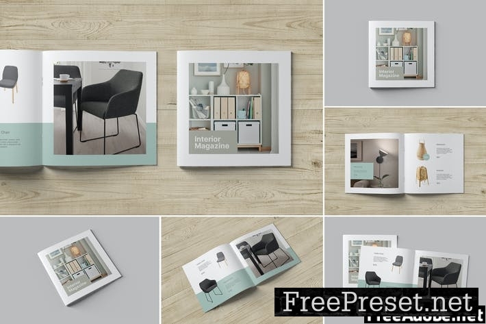 Square Brochure and Catalog Mockups HFWMT9C