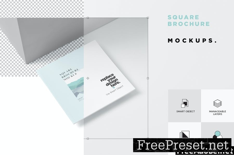 Square Brochure Mock-Ups