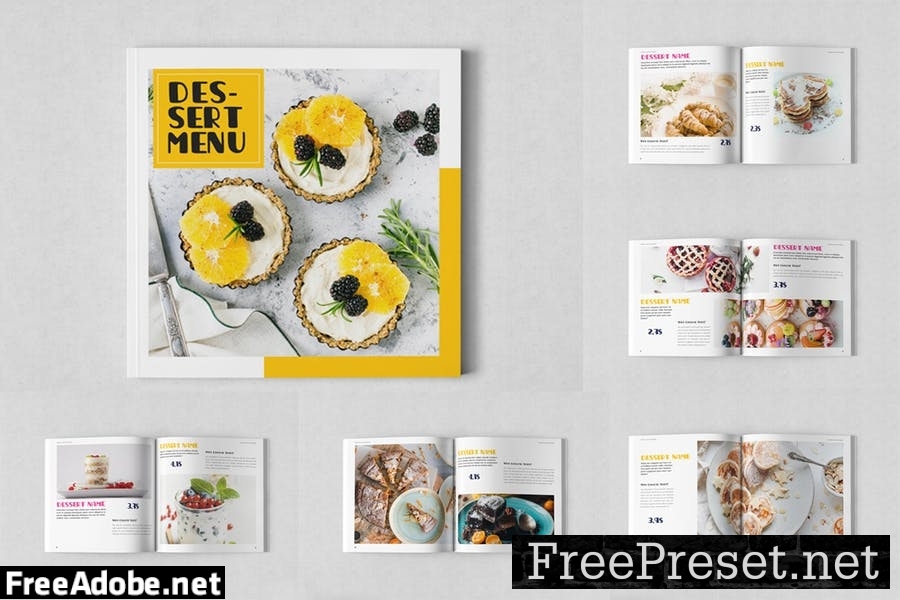 Square Dessert Menu Template QGHE8N5