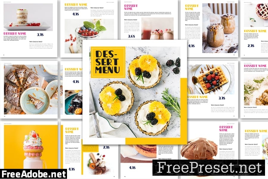 Square Dessert Menu Template QGHE8N5