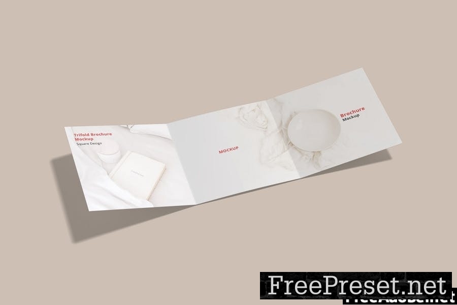 Square Trifold Brochure Mockup