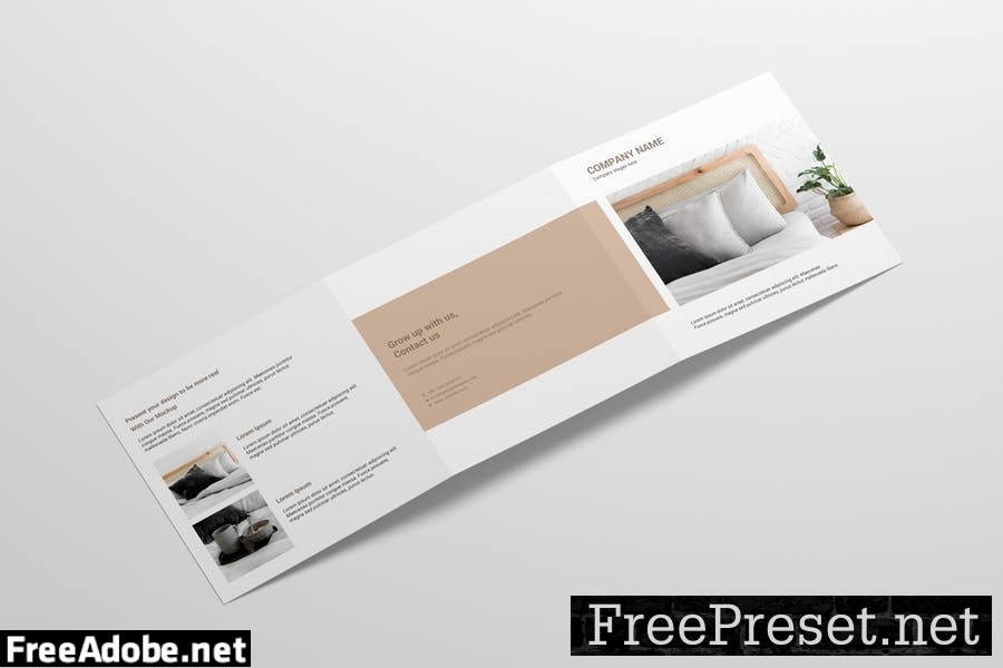 Square Trifold Brochure Mockup