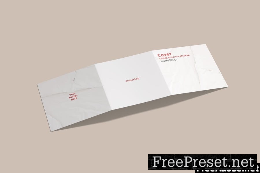 Square Trifold Brochure Mockup