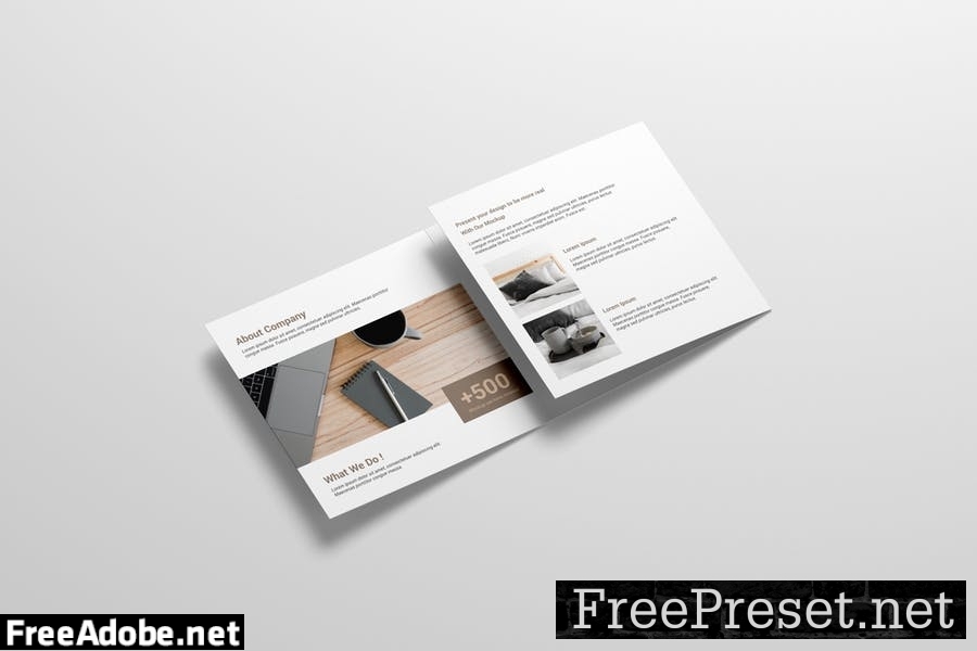 Square Trifold Brochure Mockup