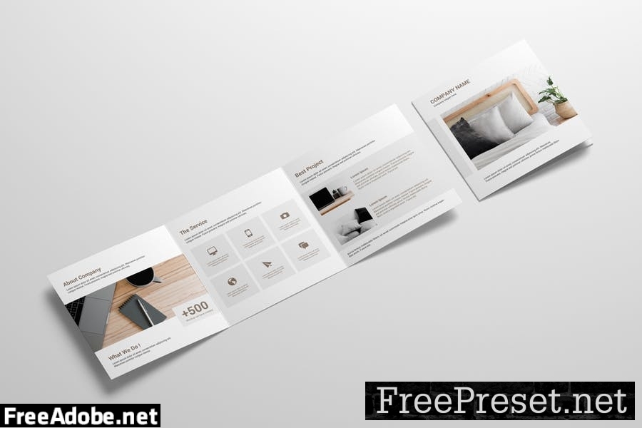 Square Trifold Brochure Mockup VYXQFYX