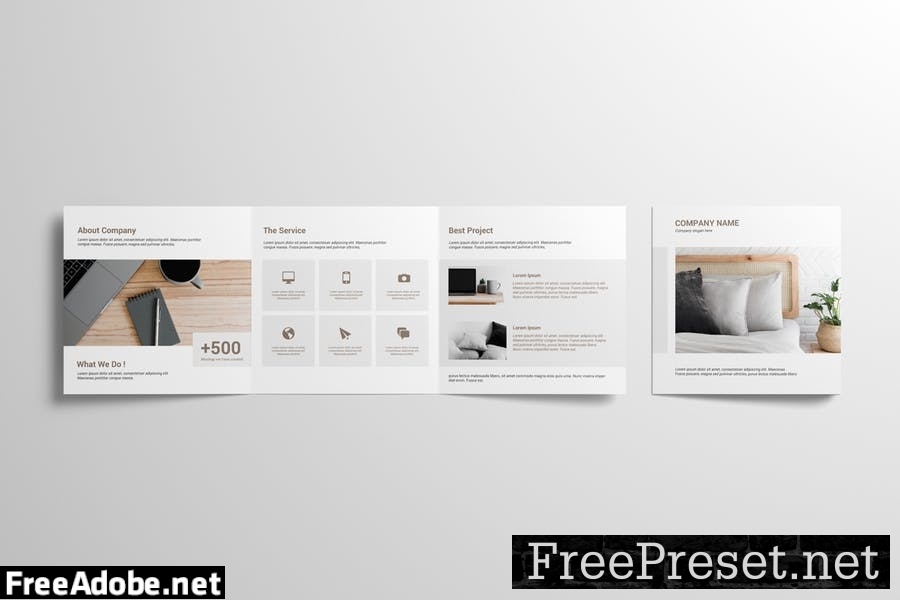 Square Trifold Brochure Mockup VYXQFYX