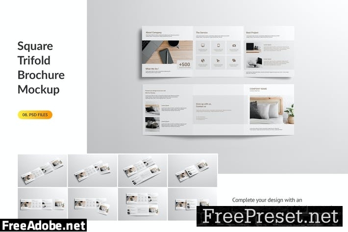 Square Trifold Brochure Mockup VYXQFYX