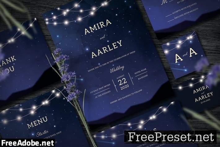 Stars Wedding Invitation Set DAZH6B7