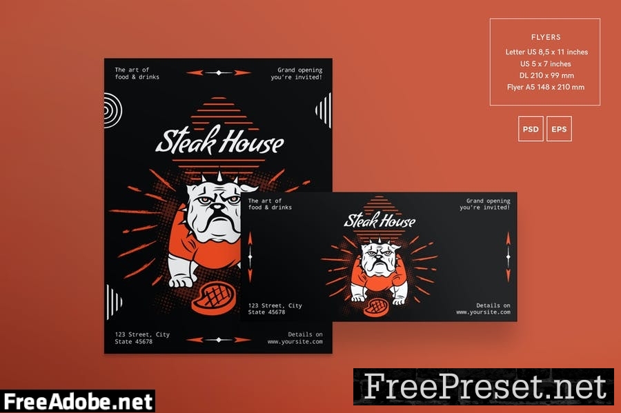 Steak House Flyer and Poster Template TQW4VW