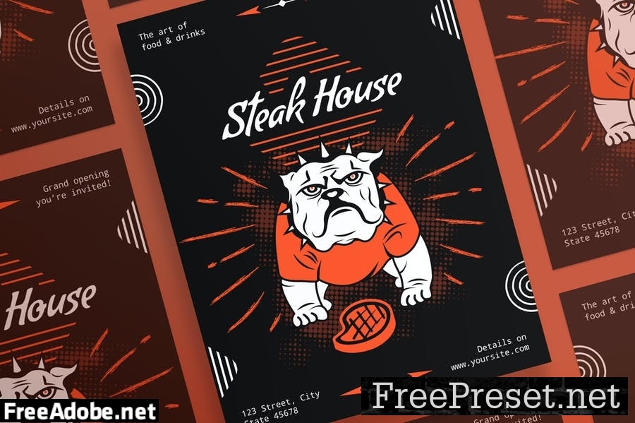 Steak House Flyer and Poster Template TQW4VW