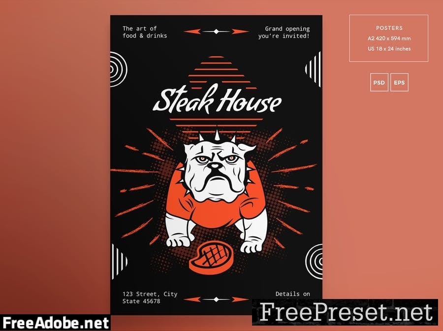 Steak House Flyer and Poster Template TQW4VW