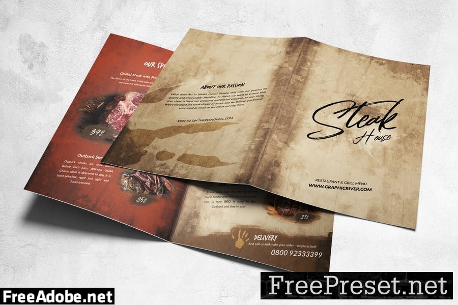 Steak House Food Menu Design A4