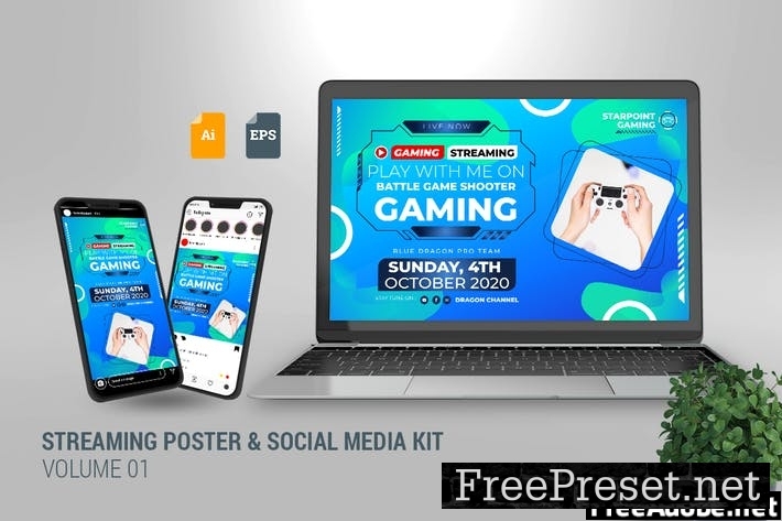 Streaming Poster & Social Media Kit Vol. 01 5R494ZB