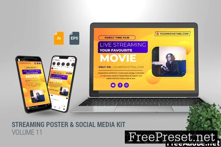 Streaming Poster & Social Media Kit Vol. 11 D43ZHW8