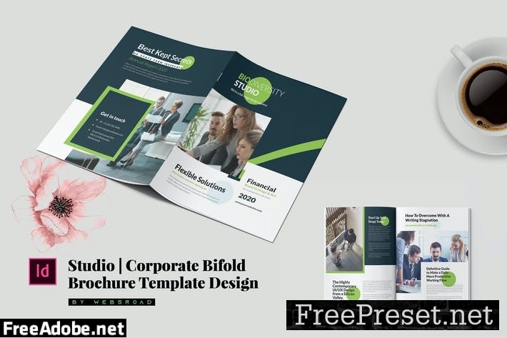 Studio | Corporate Bifold Brochure Template Design SPZSDDG