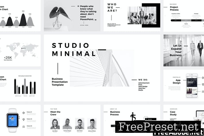 Studio Minimal Presentation Google Slides Template PF8N38