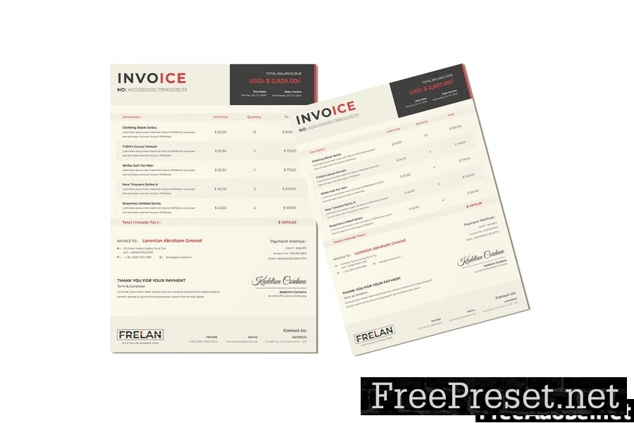 Stylish Store Invoice