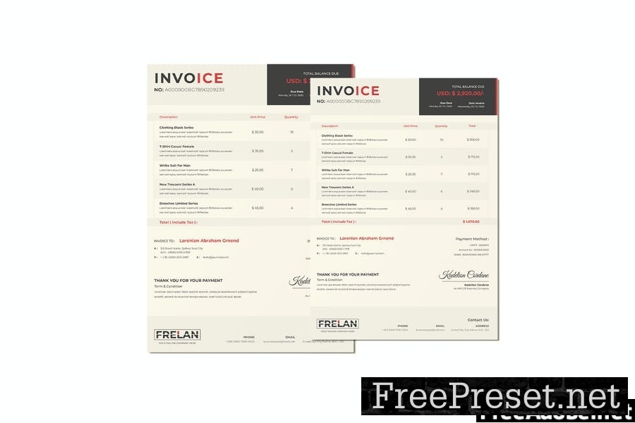 Stylish Store Invoice