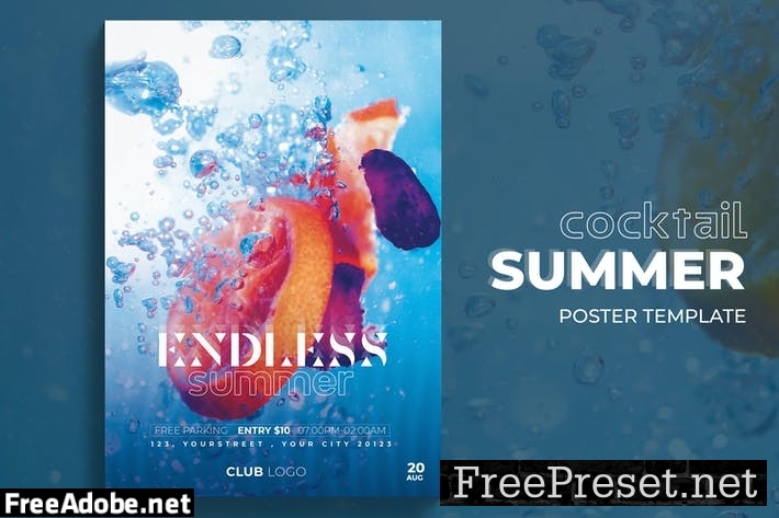 Summer Cocktail Poster Template QVQD783