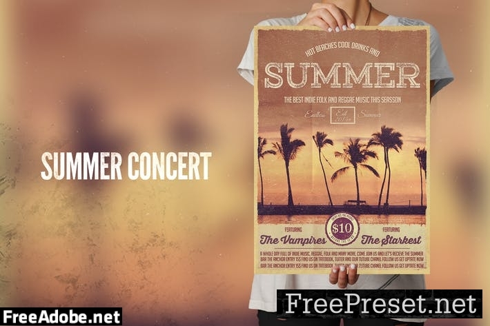 Summer Concert Flyer Poster B7L477