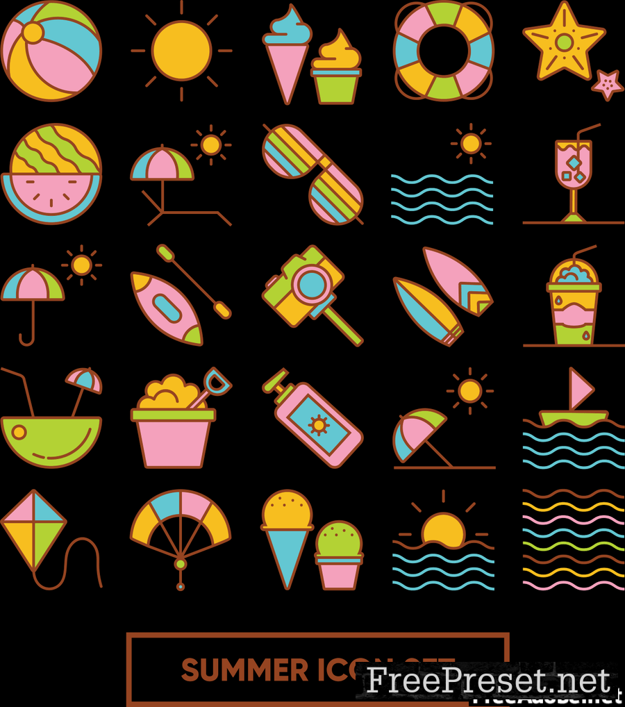 Summer Icons Set YAGRB4X